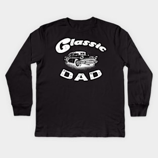 Funny Dad Classic Car Graphic Kids Long Sleeve T-Shirt